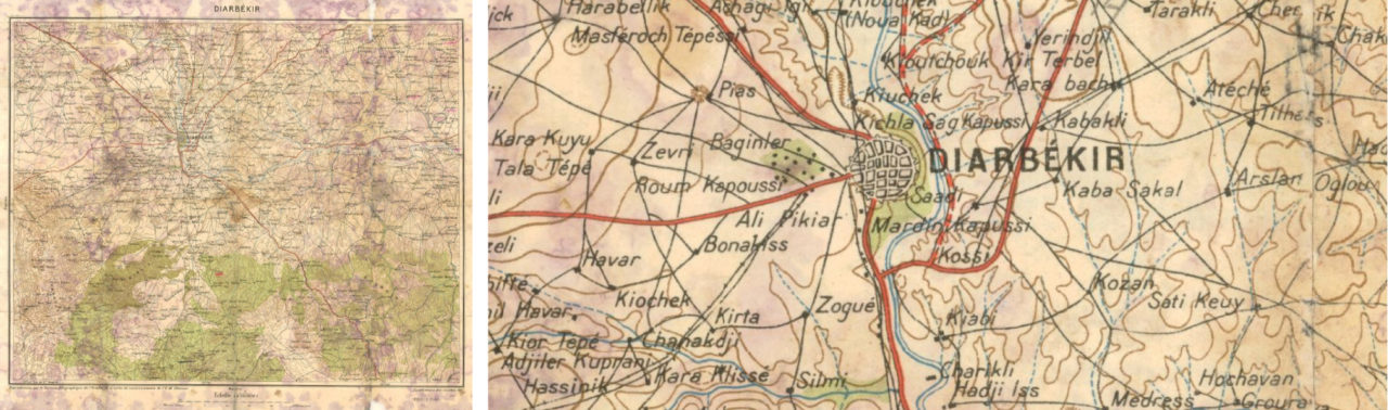 1922 tarihli askerî bir harita.