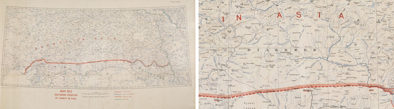 1920 yılında Osmanlı İmparatorluğu’nun savaş sonrası son sınırlarını gösteren harita.