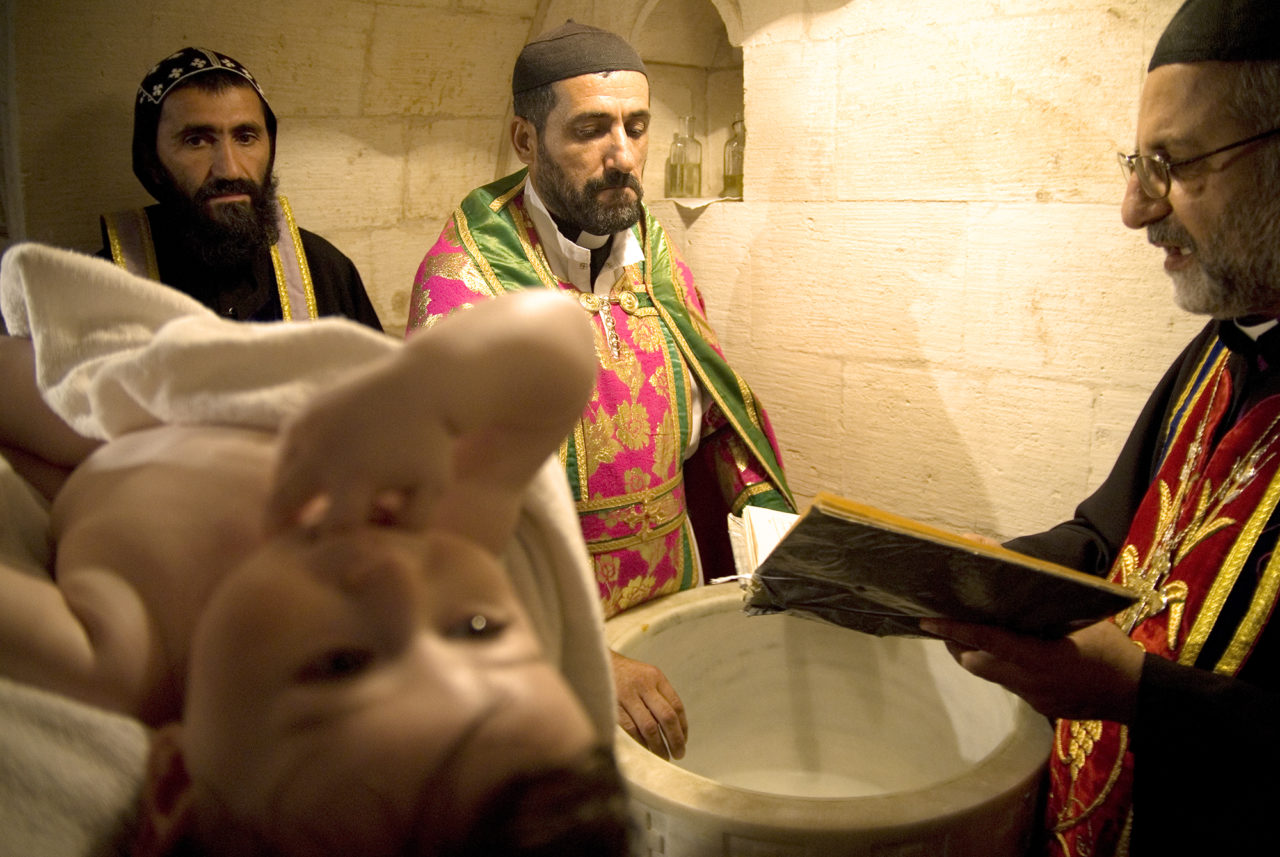 In Assyrian communities, every child has a godfather, a kirve. The same word is used in general Diyarbakır culture, but in Assyrian communities, the kirve plays a different social role. (Photograph: Hüsamettin Bahçe, 2009)
